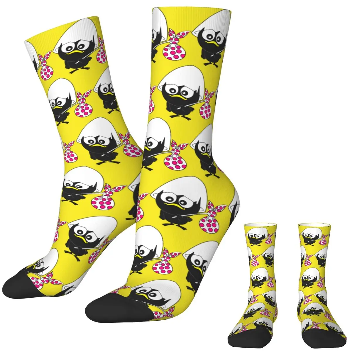 Calimero Anime Logo Stockings Printed Funny Socks Autumn Non Skid Socks Women Men Running Breathable Socks