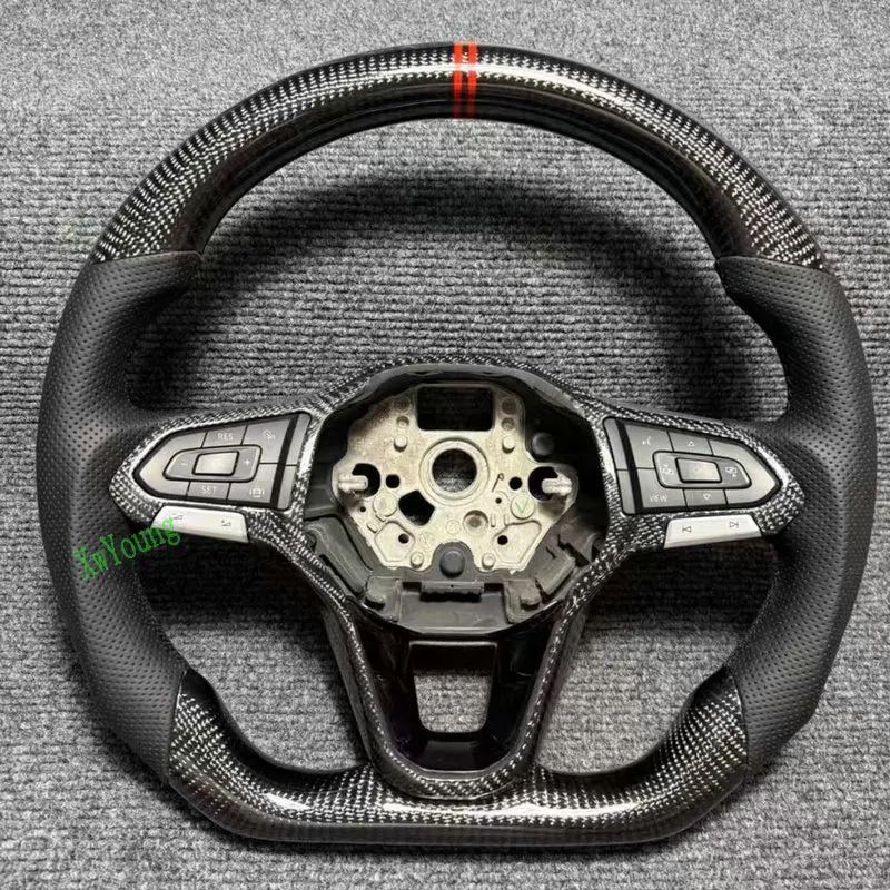 For VW Volkswagen T-cross Magotan B8  (No Paddle Shifters) 100% Real Carbon Fiber Steering Wheel