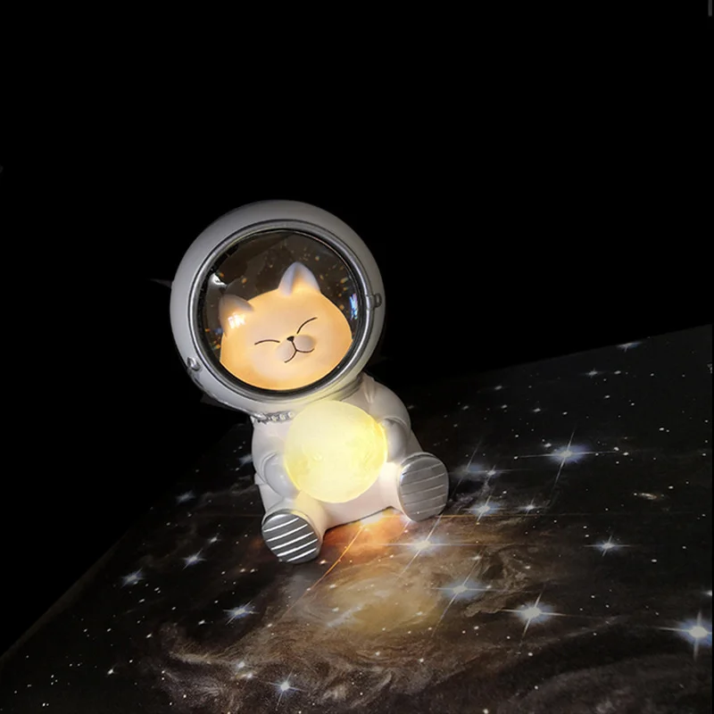 Night Lamp New Usb Charging Led Lamp Nursery Moon Animal Astronaut Cat Dog Table Decoration Baby Childrens Toy Birthday Gift