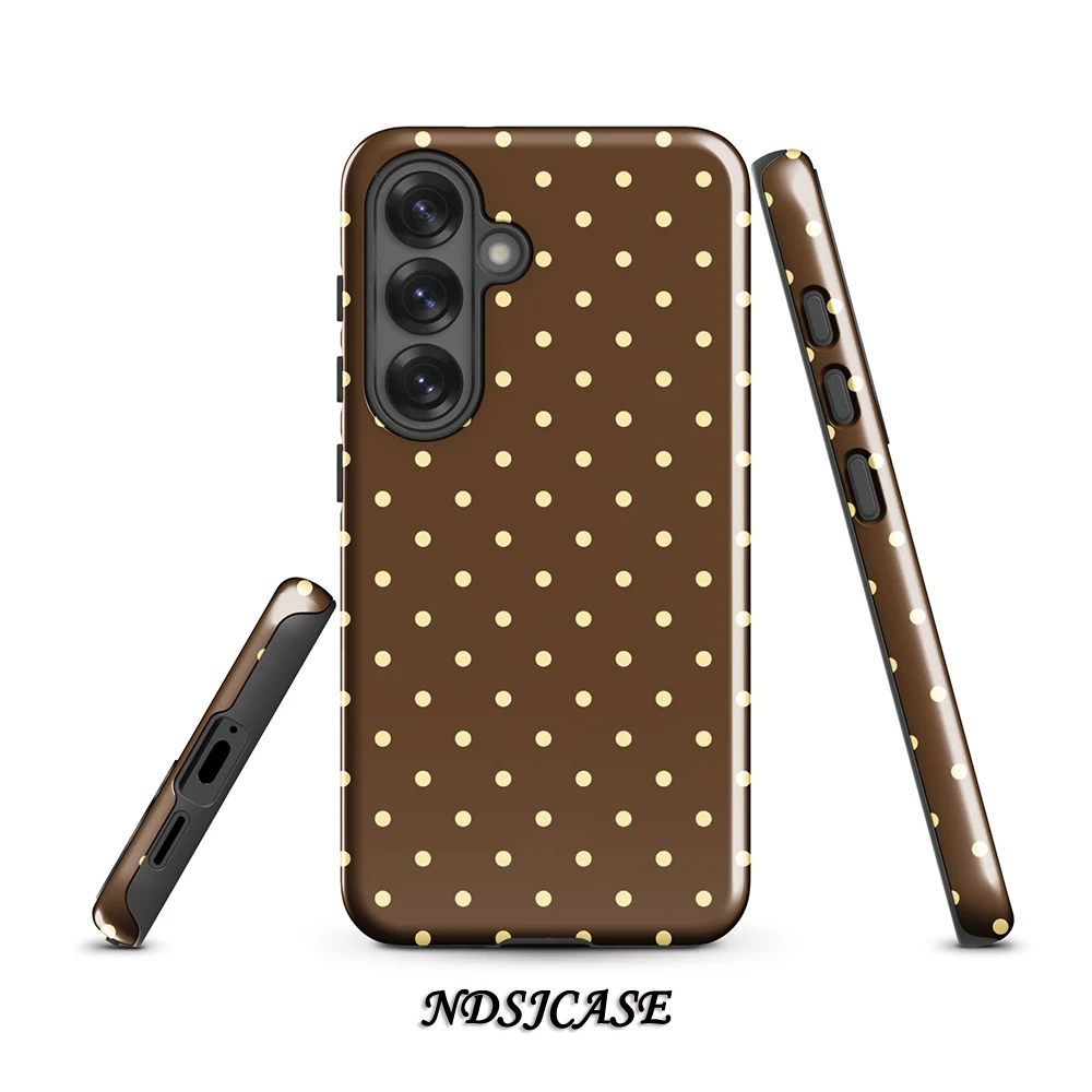 

Lovely Fashion Cocoa Butter Phone Case for Samsung Galaxy S20 FE S22 S24 S25 Plus Ultra 4G 5G Luxury Double-layer Cover Funda