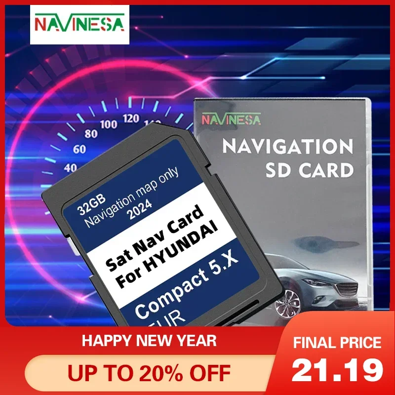 

Compact 5.X 32GB SD Card for Hyundai i10/i20/i30/i40/Kona/Santa/Tucson Vehicle Navigation GEN5 SD Card 2024 Map Europe Turkey