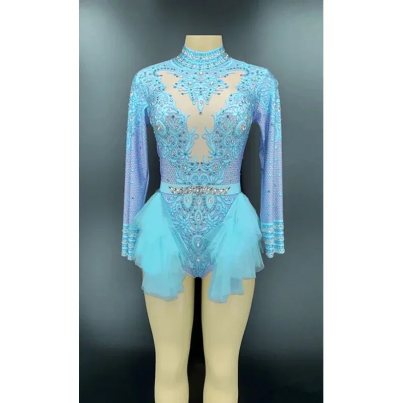 

Красное, серебряное кружевное боди со стразами и длинными рукавами, наряд для дня рождения, выпускного вечера, женский костюм для танцовщицы, певицы, шоу, сцены A578BT