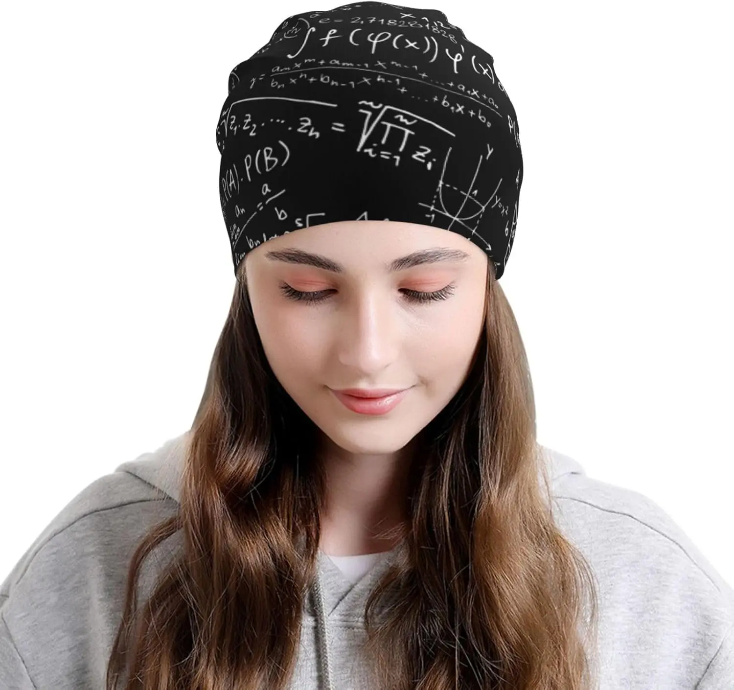 قبعة نسائية سوداء مترهلة من القطن قبعات كيميائية للسرطان أغطية الرأس قبعات عمامة فضفاضة على شكل جمجمة وشاح للنوم