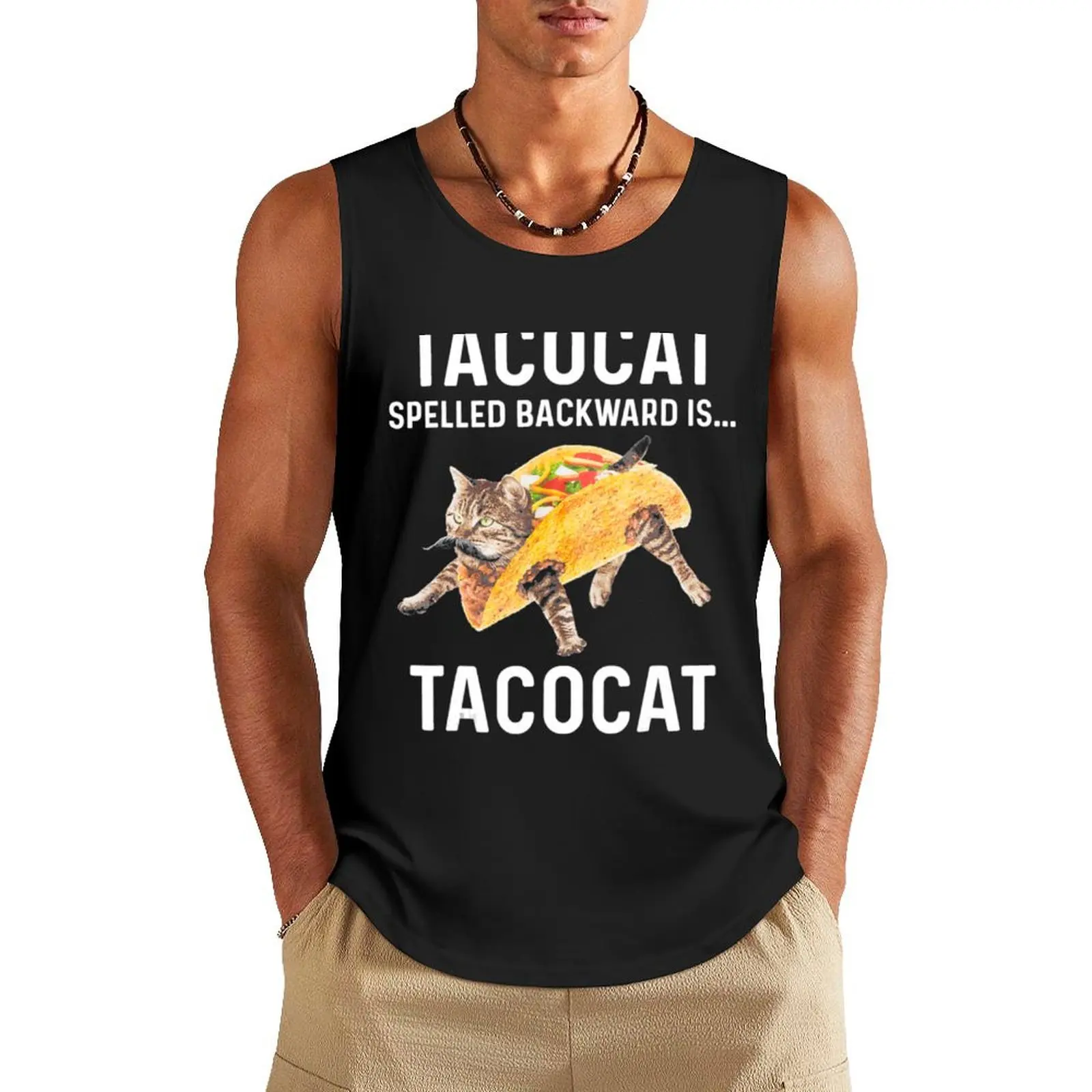 Tacocat Spelled Backward Is.... Tank Top sports t-shirts for men cute tops