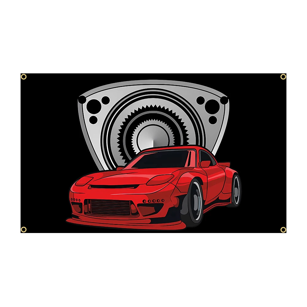 FLAGDOM 60x90cm 90x150cm JDM Car Flag Polyester Printed RX7 Car Flag Banner Decoration Tapestry For Decor