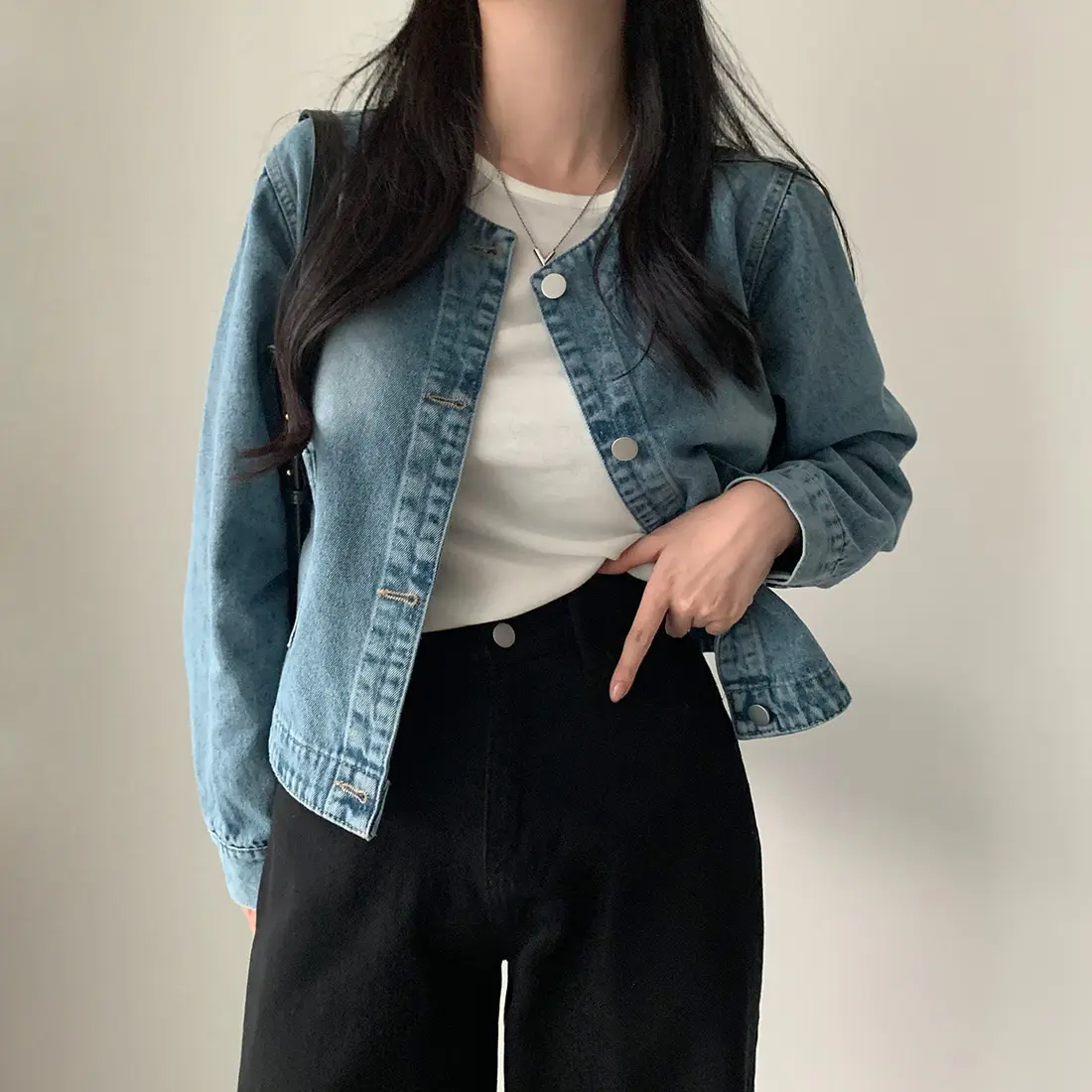 حقيقي الخريف خمر جيوب مزدوجة المرأة أبلى قصيرة 2025 جديد كم طويل عادية فضفاض واحدة الصدر سترة القمم الإناث