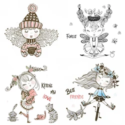 Cute Girl  Cutting Die And Stamps Scrapbook Embossed Paper Card Album Craft Template Mould Mould