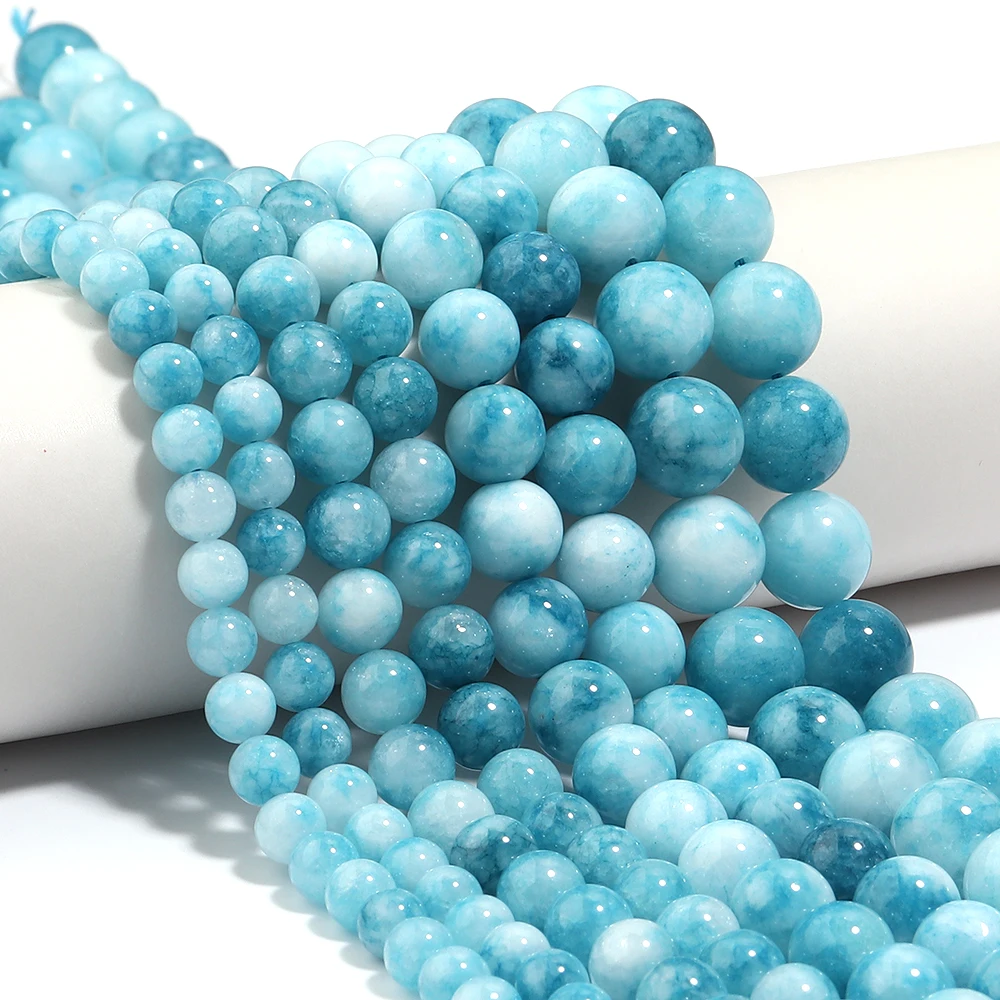 1strand 6/8/10/12mm Optimized Blue Larimar Natural Stone Beads Round Loose Spacer Bead For Jewelry Making DIY Necklace Bracelet