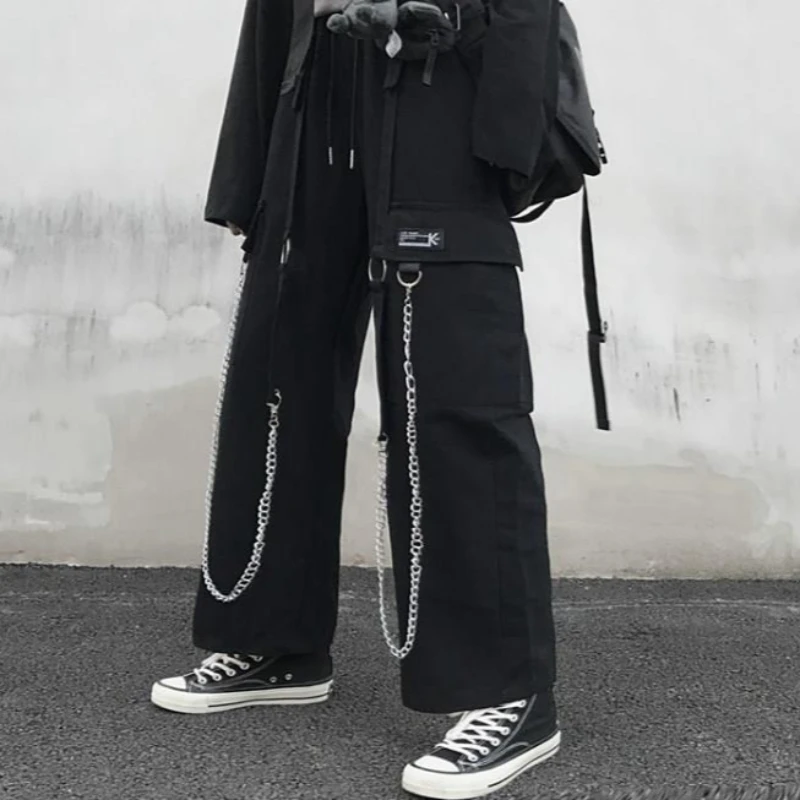 

Унисекс брюки для мужчин и женщин, повседневные, весенне-осенние, тонкие, в корейском стиле, Харадзюку, хип-хоп, свободные, прямые, широкие, модные