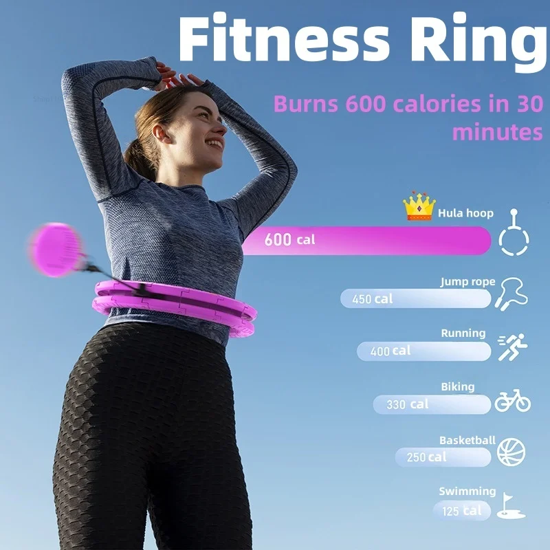 Aro Hula, aro hula de reducción abdominal, desmontable. Para mujeres, es una herramienta de ejercicio de uso doméstico para adelgazar el abdomen y reducir la grasa.