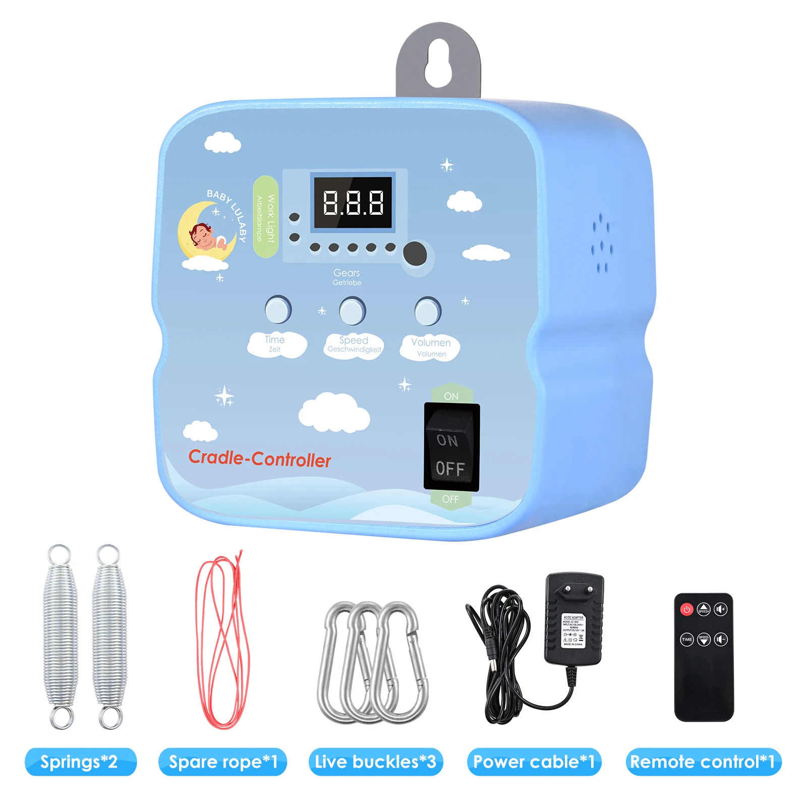 Electric Baby Swing Controller With Spring And Remote Control, Motor Spring Cradle With Adjustable Timer Children Furniture