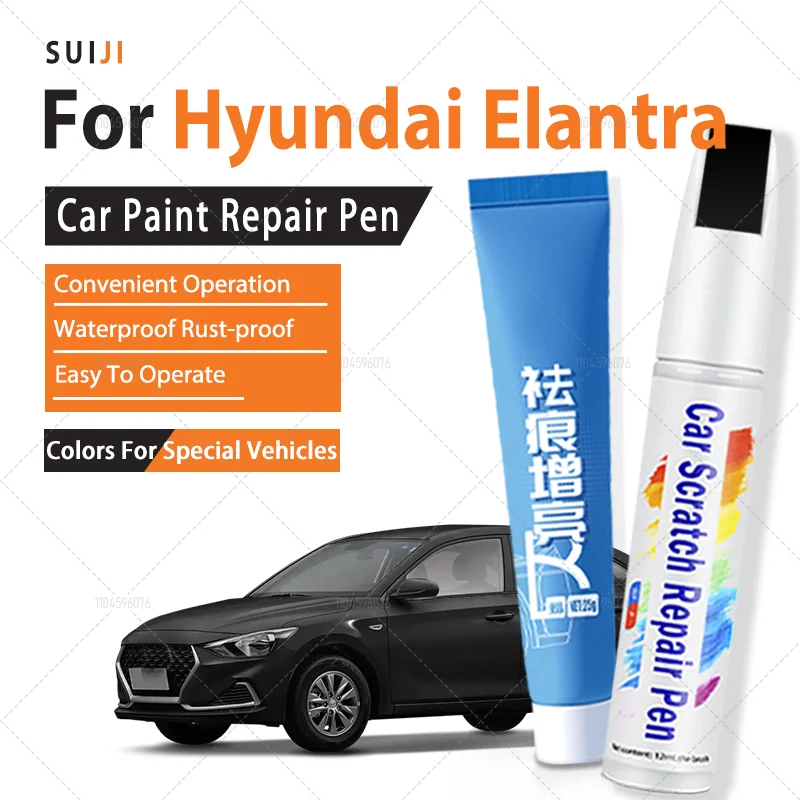Für Hyundai Elantra 1990-2025 J2 XD HD MD/UD AD CN7 Lack Reparatur Stift Touch Up Scratch entferner DIY Auto Zubehör Schwarz Weiß
