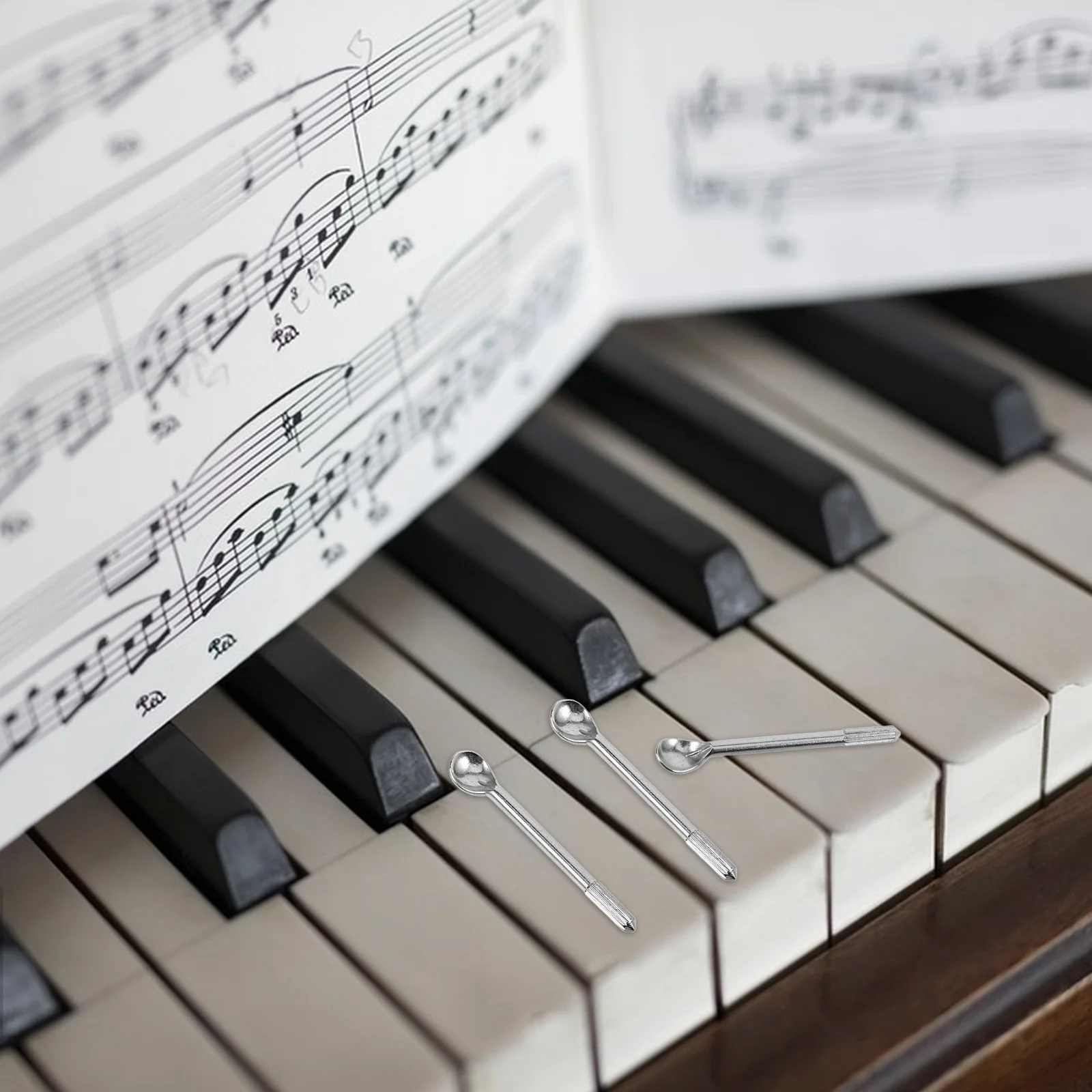 

4Pcs Player Piano Accessories Silver Piano Spoon Hardware Action Repair Replacement Maintenance Tools Kit Accessories