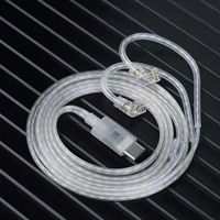 Silver-Plated KZ Headphones Cable High-purity Gold-plated Pin KZ Type-C Cord Upgrade Cable 0.75MM 2PIN Earphone Wire Replacement