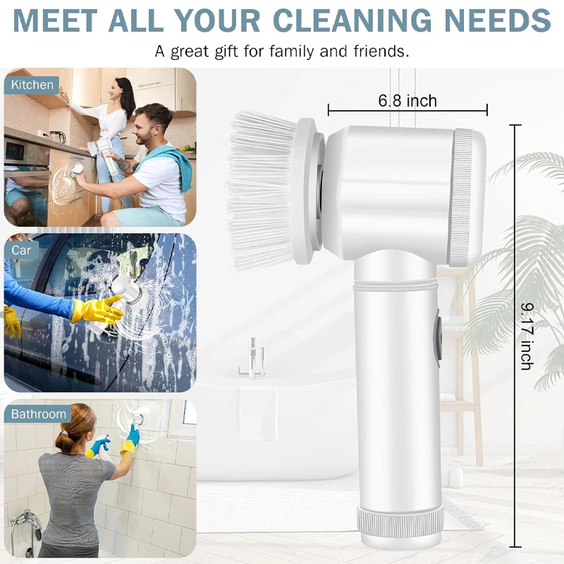 Multi-functional Electric Cleaning Brush for Kitchen and Bathroom Bathroom Cleaning Brush Power Scrubber for Kitchen Bathtub