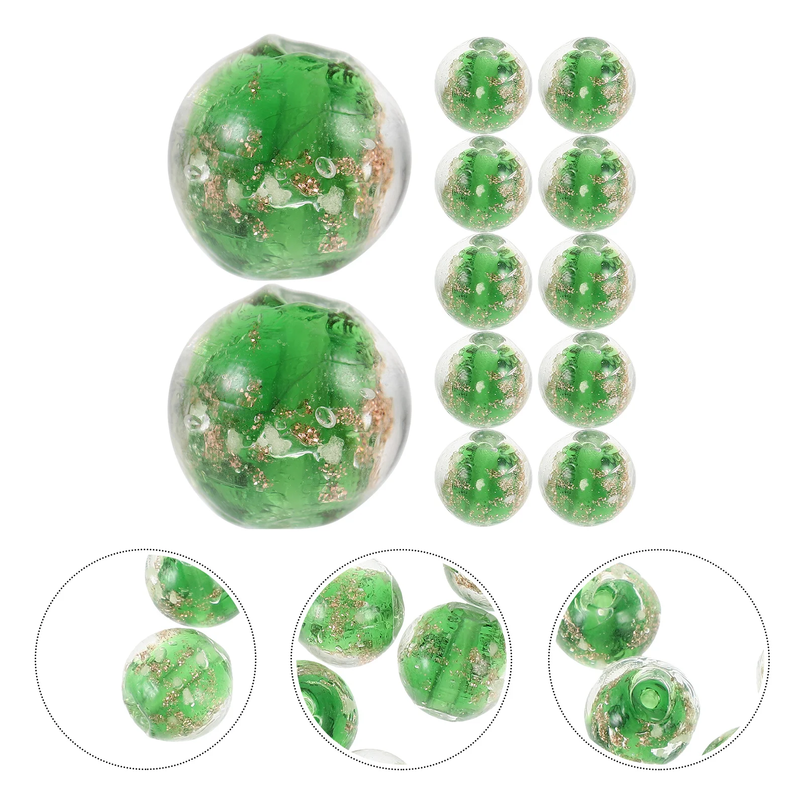 

20Pcs Night Glow Glass Beads Round DIY Jewelry Making Accessories for Bracelets Necklaces Keychains Glow in The Dark Beads