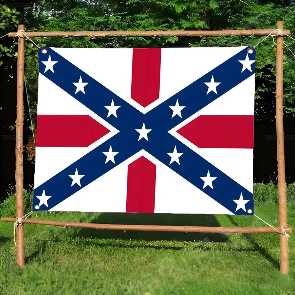Confederate Flags Daily four ring borderless design indoor outdoor decor easy hang install