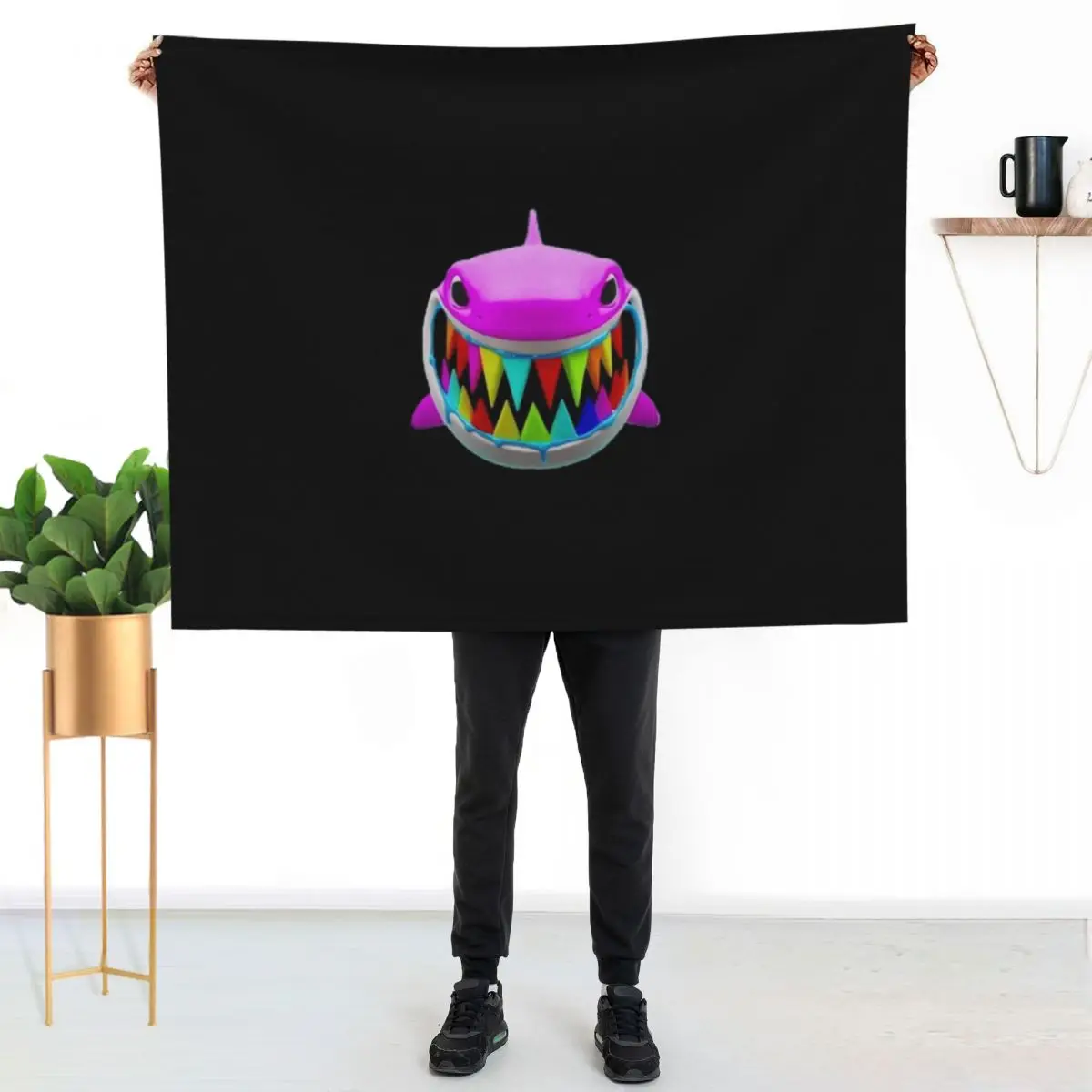 

6ix9ine shark sticker gooba Stick Throw Blanket Luxurious Soft Fuzzy Blanket for Sofa Bed
