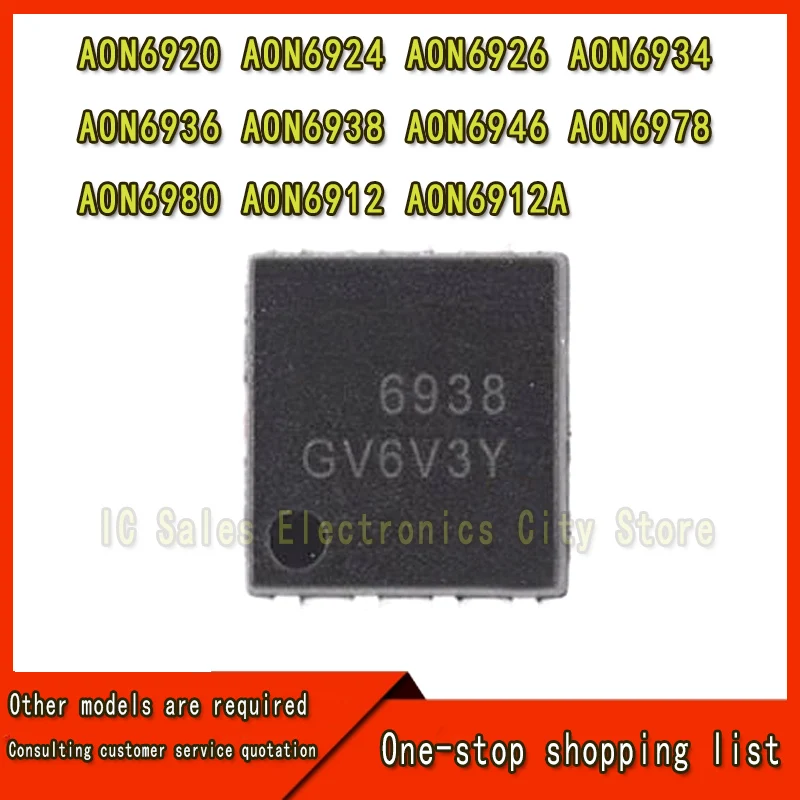 (5piece)100% New AON6920 AON6924 AON6926 AON6934 AON6936 AON6938 AON6946 AON6978 AON6980 AON6912 AON6912A QFN-8 Chipset