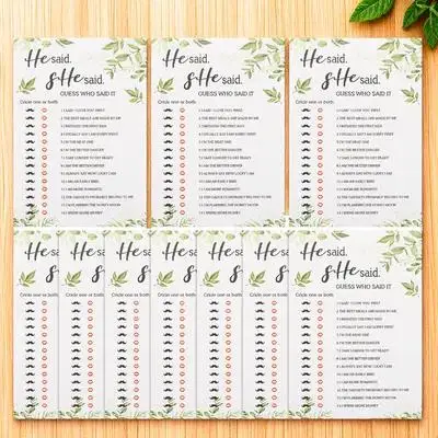 10 pièces jeux de douche nuptiale Kit de cartes de jeu de mariage moderne pour les Couples cartes de jeux de douche nuptiale