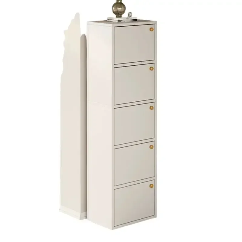 

Minimalist White, Wall-mounted E****my Corner Rack, White Luxury Designer Plastic Shoe Cabinet