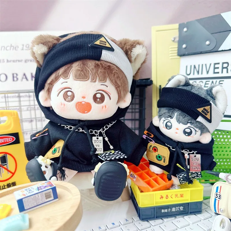 

10/20cm Black 3Pcs Cute Cool Boy Suit DIY Doll Clothes Accessories Kawaii Idol Star Doll Clothes for Girls Fans Collection Gift