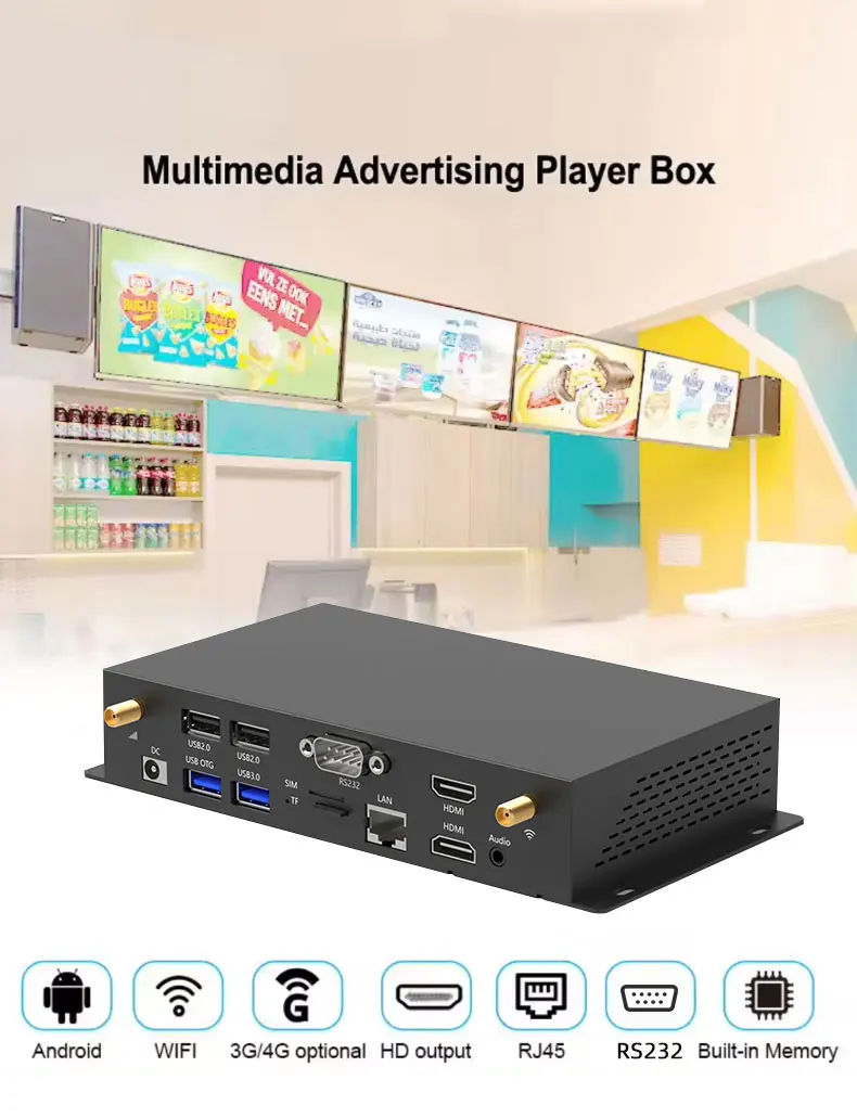 Android RK3568 Google certifié Android 11 système affichage numérique lecteur multimédia boîte 2G/32G prise en charge de la résolution 4K 2K