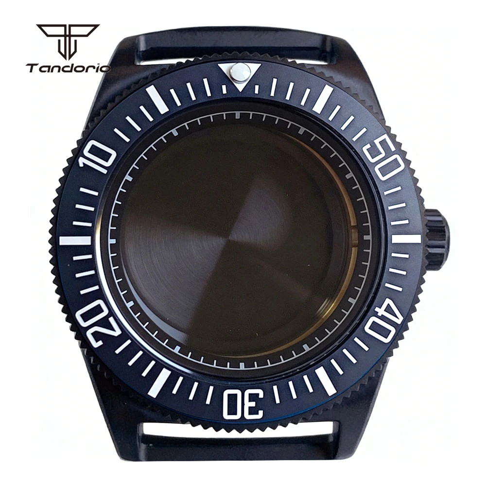 Titanium+Black PVD 42mm Dive Watch Case Sapphire Glass Fit NH35 NH36 NH38 ETA2824 PT5000 ST2130 Men's Wristwatch Accessory Parts - view 2