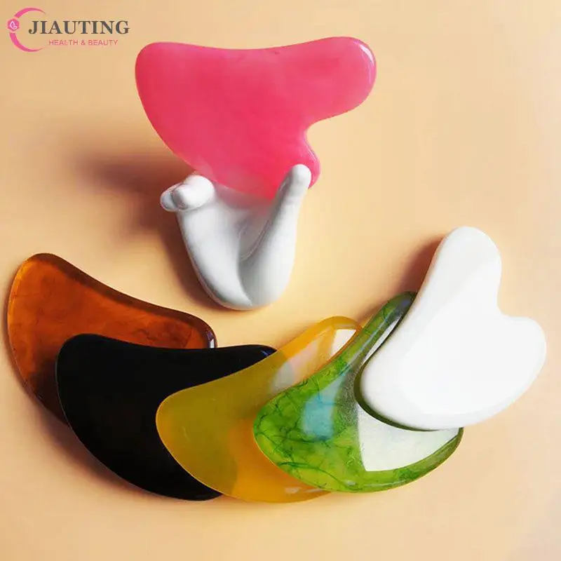 Multicolor Resin/Jade Facial Beauty Scraping Massage Tool Firm Skin Care Face Gua Sha SPA Physical Therapy Gue Anti Wrinkle Tool