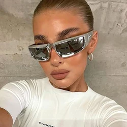 2024 Sports Punk Sunglasses Women Men Luxury Brand Designer Square Goggle Sun Glasses UV400 Colorful Mirror Fashion Eyewear