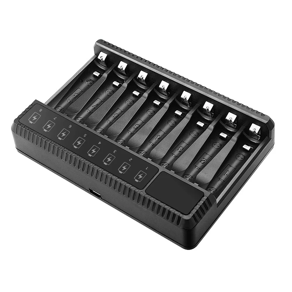 

Universal 8 Slots LCD Display for AA/AAA Consumer Electronics Independent Slot Charging Fast Charger Battery Charger Chargers
