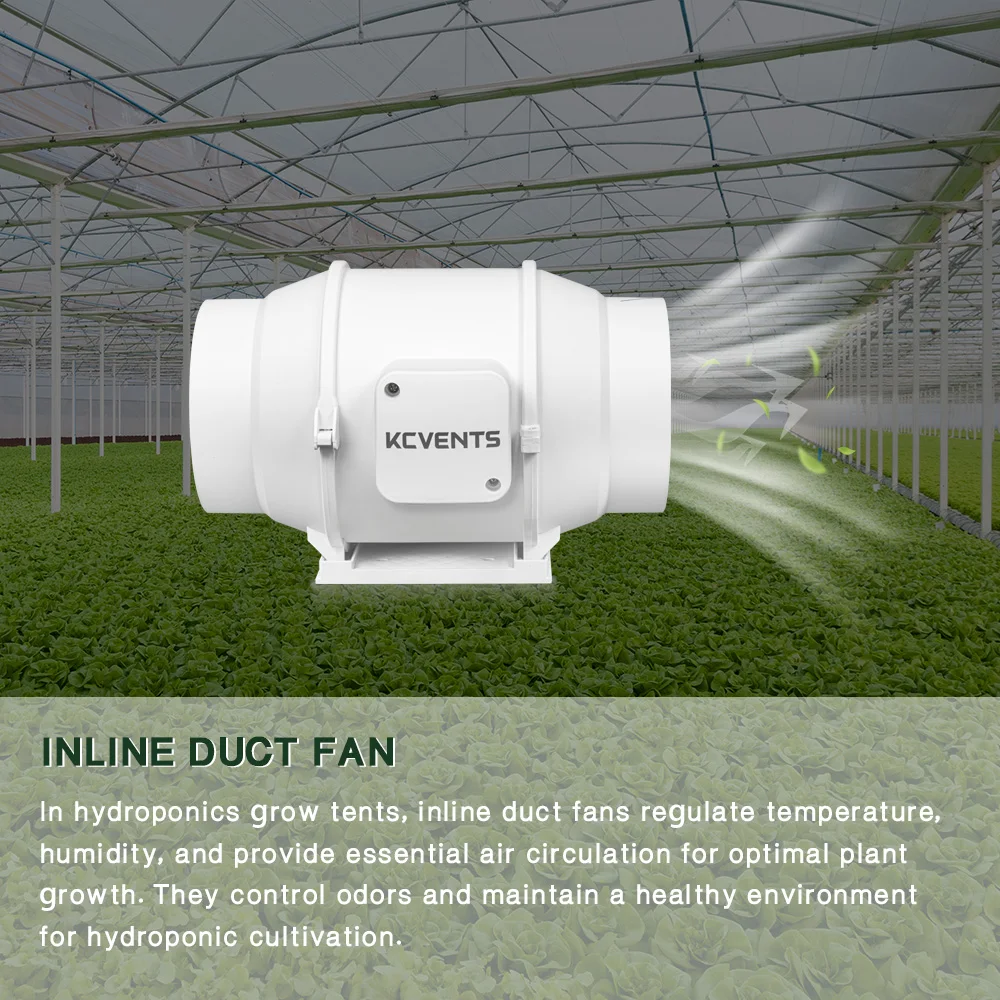 Kcvents 4/6/8Inch Ventilatie Ventilator Uitlaat Ventilator Inline Duct Fan Fresh Air Fan Nd Speed Control Geschikt Voor Kassen Huizen