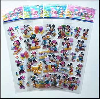 6 pezzi di adesivi a bolle di Topolino Minnie per bambini adesivi anime carini adesivi per notebook per bagagli giocattoli adesivi per scrapbooking