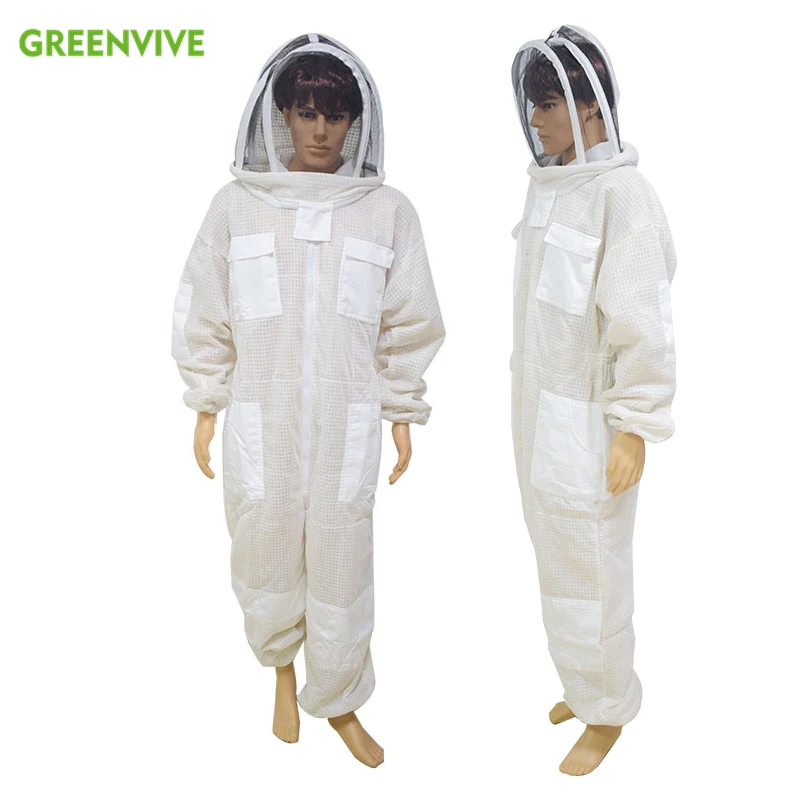 

Breathable Ultra Breeze Ventilated 3-layer Vented Professional Bee Suit with Veil Safety Veil Hat Dress All Body Beekeeping Gear