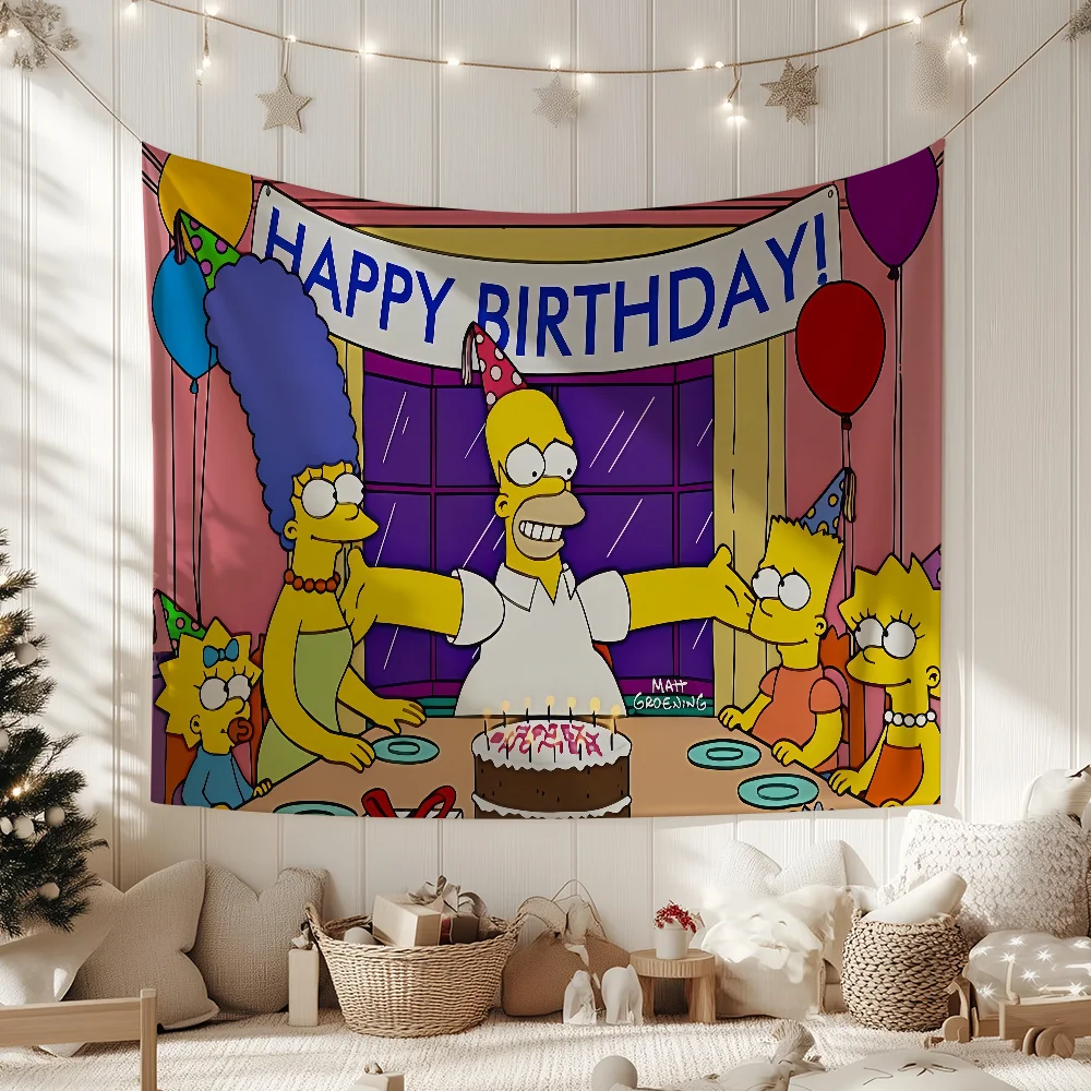 Cartoon The S-Simpsons-S flag Decorative Banners Suitable For Outdoor Camping Family Parties And Garden Walls Gift