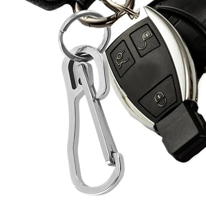 Key Chain Stainless Steel Keychain Clip Keyring Anti-lost Quick Release Keychains Small Key Holder Chain For Cars Decor