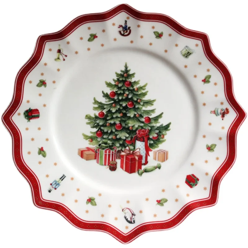 

Hard Porcelain Toys Joy Christmas Collection Large Xmas Chassis Tray Decorative Hanging Plate