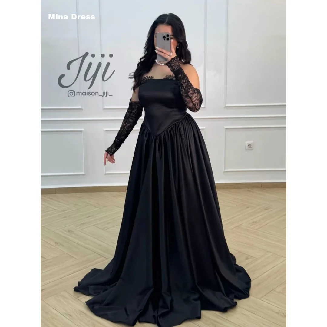 

Mina Customized Black Best Selling Dresses for Special Occasions Tube Top Luxury Party Dresses Backless Lace Elegant Dress Brand