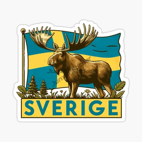 العلم الوطني السويدي والشعار PVC الفينيل ملصقات السيارات ذاتية اللصق الإبداعية لفان نافذة السيارة جدار غرفة الدراجة صائق