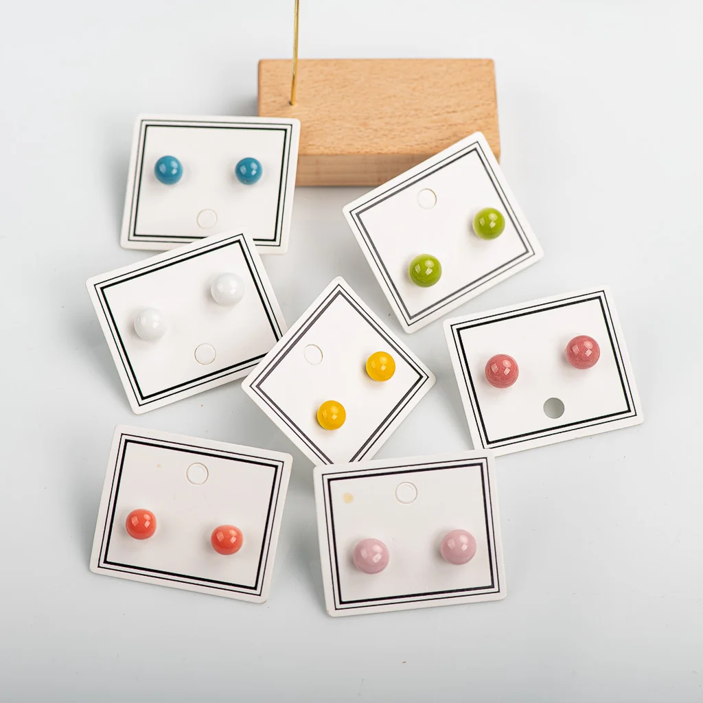 Small And Cute Porcelain Multicolor Earrings Anti-allergic #LY414  candongas бижутерия для женщин best friend ohringe