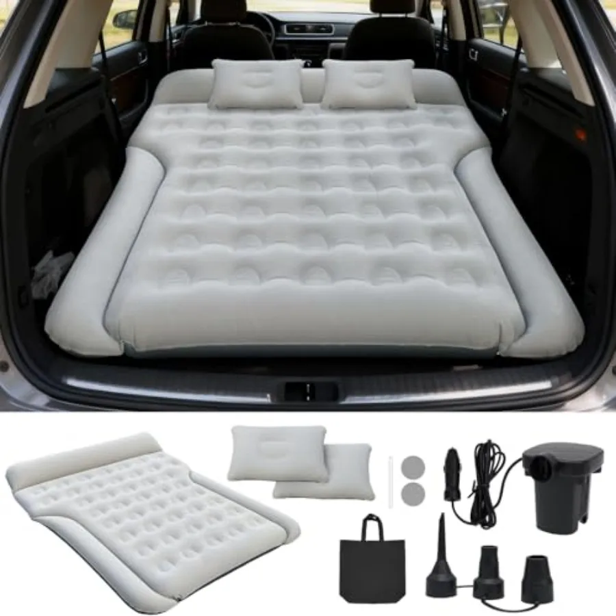 

SUV Air Mattress Inflatable Bed for Car Sleeping Thickened Flocking Car Air Mattress Leakproof Comfortable Durable Cushion Cars