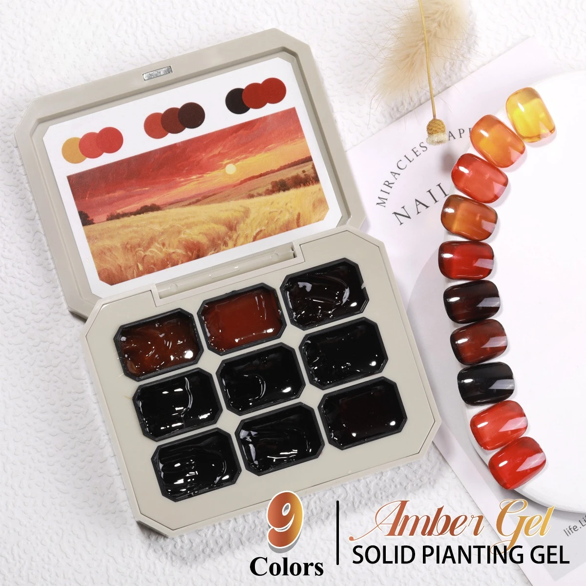 

9 Colors Warm Winter Patting Painting Gel Nail Transfer Design UV LED Soak Off Gel Varnish Patting Gel Palette For Manicure