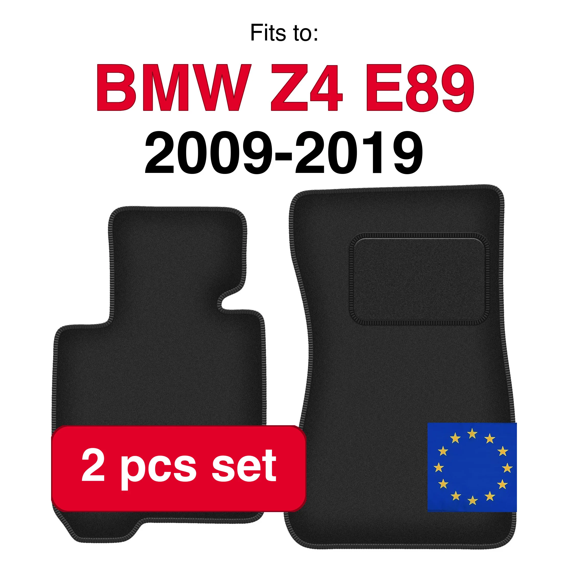 Auto velour matten voor BMW Z4 E89 0 (2009-2019) - Zwart (2 stuks) in de auto passende automattenset