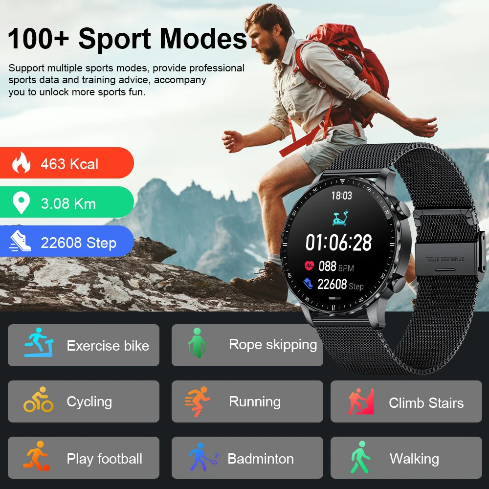 Lige masculino smartwatch para android bluetooth chamada ip68 à prova dip68 água pressão arterial sono rastreador de fitness relógio inteligente 2025 feminino