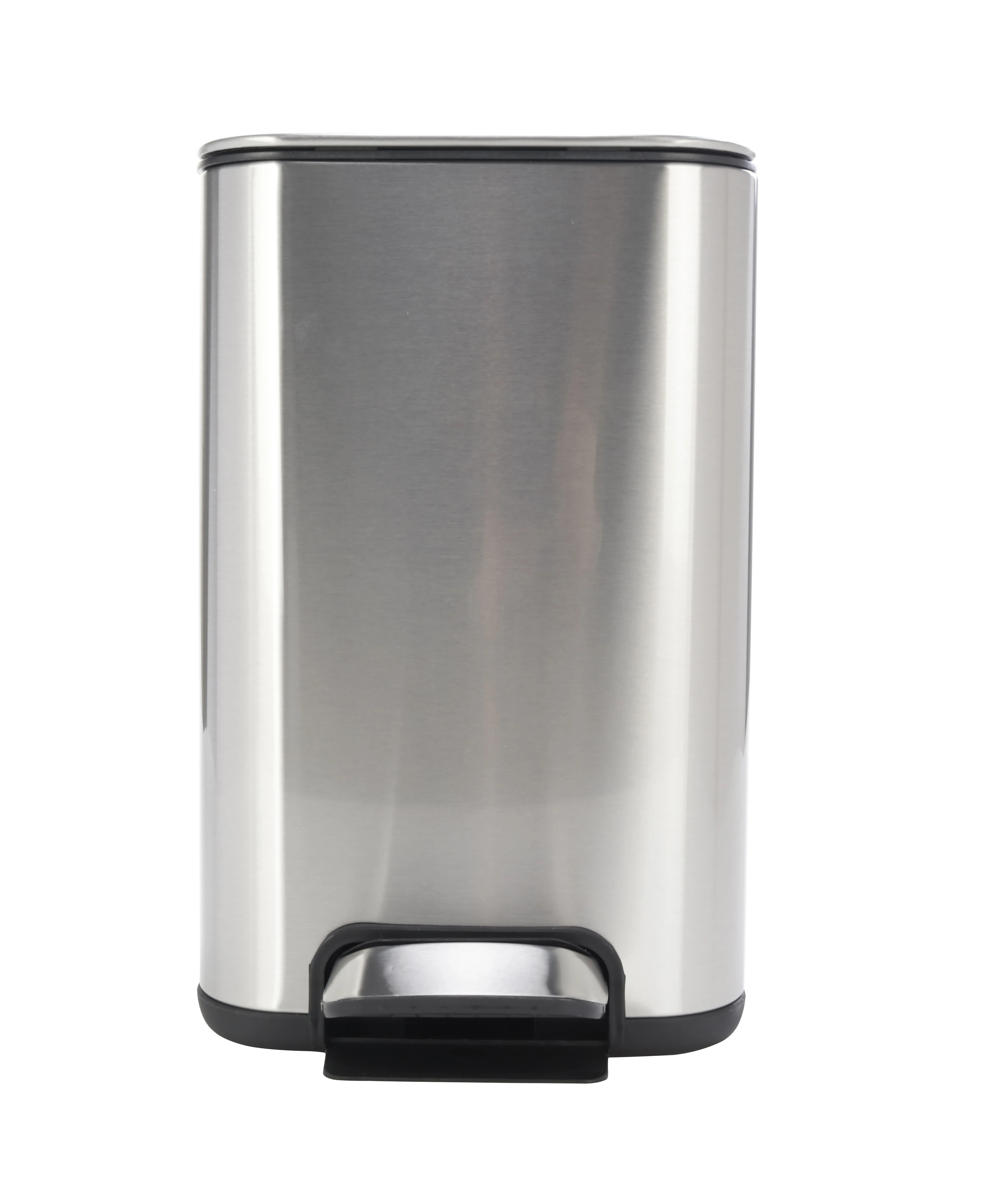 

3.4-gallon stainless steel foot pedal kitchen trash can silver finish