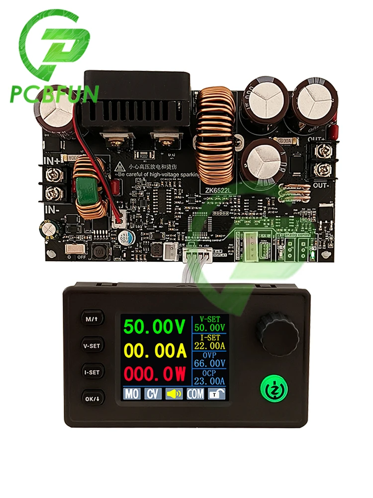 

Color Screen ZK-6522C CNC Step-Down DC Adjustable Voltage Regulator Power Supply 22A/1400W Step-Down Module with controllers