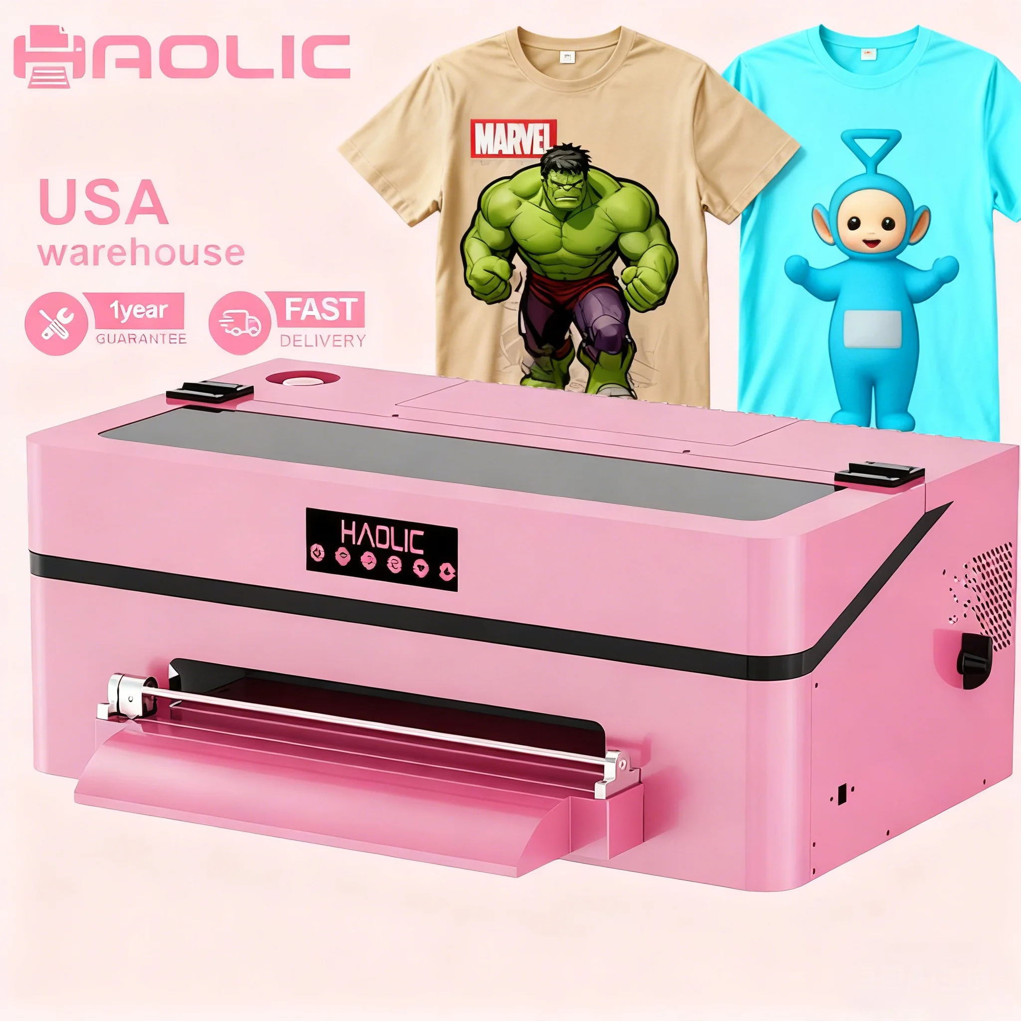 XP600 Head A3 DTF Printer Pink Tshirt Transfer Printing Printer Machine For Small Business 13inch DTF Printer