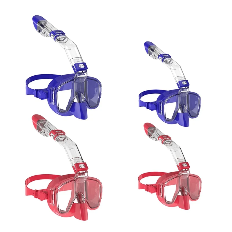 

Snorkel Mask Foldable Diving Mask Set With Dry Top System And Camera Mount, Anti-Fog Professional Snorkeling Gear