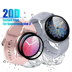 Protector de pantalla HD para Samsung Watch Active 2, 40mm, 44mm, 20D, cubierta completa, borde curvo, película protectora resistente a los arañazos, no vidrio