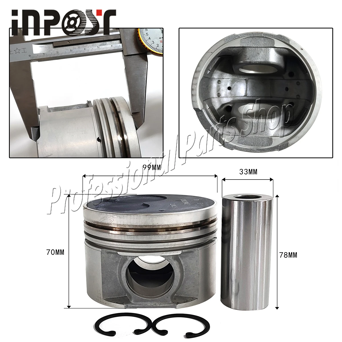 QD32 New 4 PCS QD32 Piston Set With Pin Clips For Nissan Engine STD Size